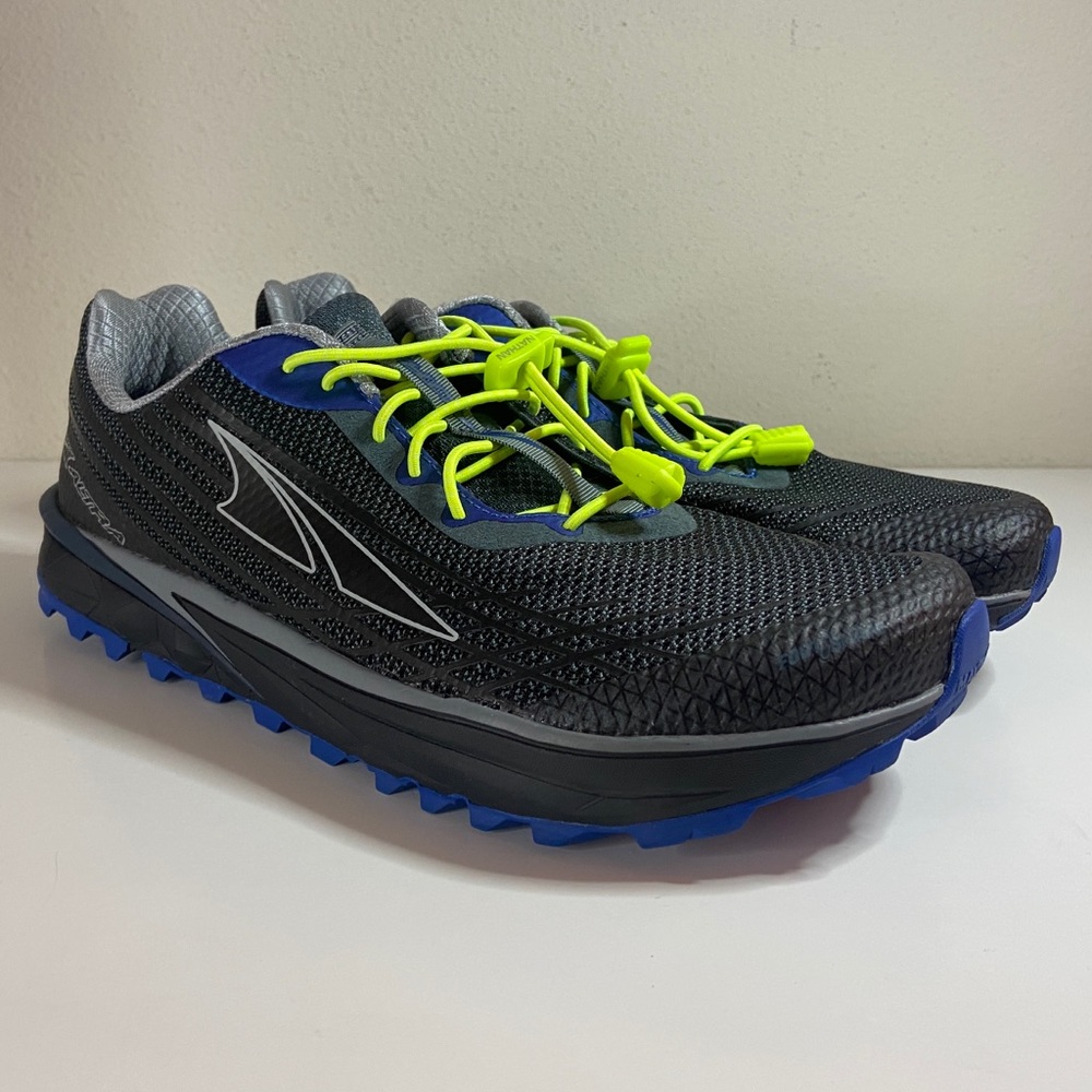 Altra Men's Black with Blue and Neon Yellow Trail Running Shoes